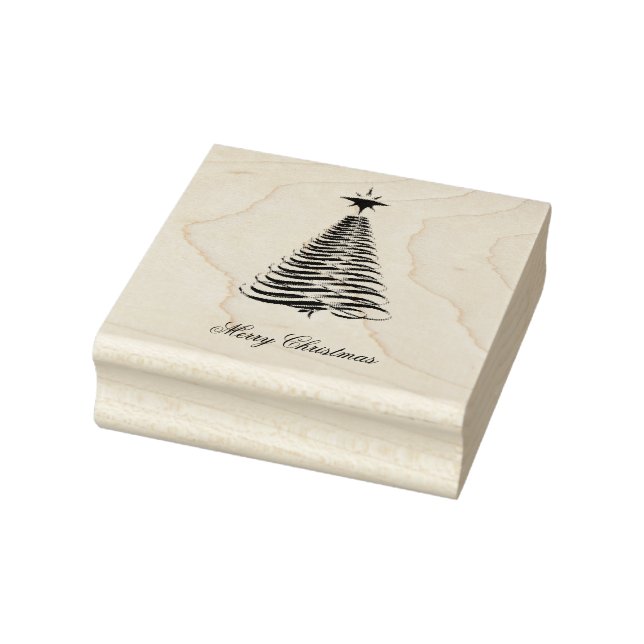 Trendy Christmas Tree Holzkunst Gummistempel (Stempel)