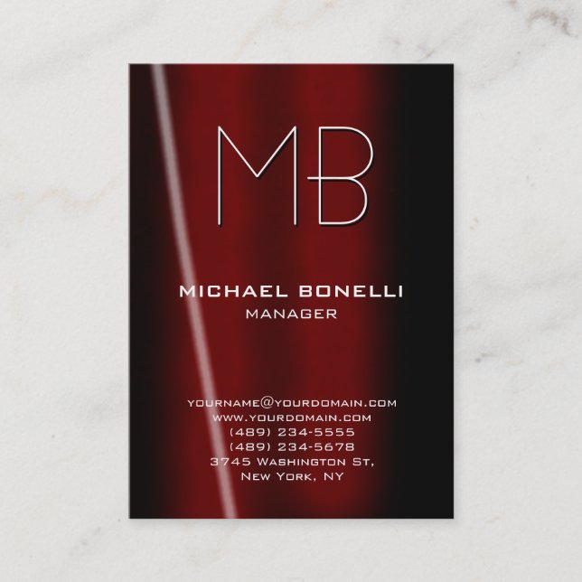 Trendy chubby schwarz roter Chic Einzigartige Visi Visitenkarte (Vorderseite)