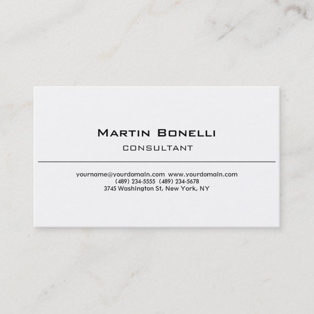 Trendy Classic Schwarz-weiß Business Card Visitenkarte (Vorderseite)