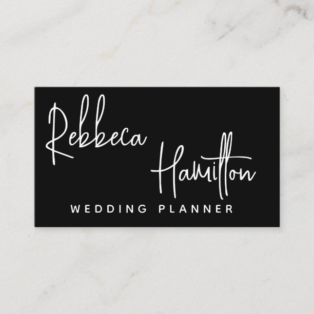 Trendy Classy eleganter, einfacher Hochzeitsplaner Visitenkarte (Vorderseite)