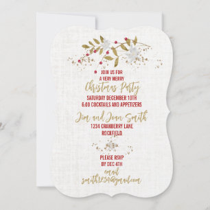 Trendy Classy Poinsettia Weihnachtsfest Party Einladung