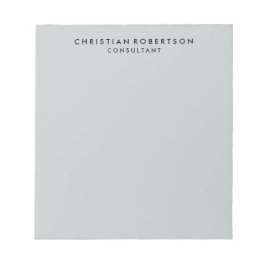 Trendy Clean Simple Gray Consultant Business Notizblock