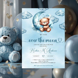 Trendy Cloud 9 Teddy Bär Boy Baby Showdusche Einladung
