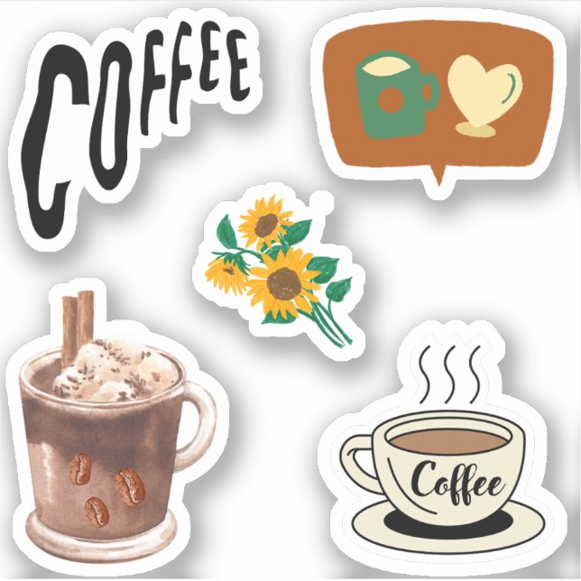 Trendy coffee for Retro Lovers l Coffeingetränke Aufkleber (Vorderseite)