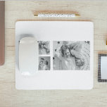 Trendy Collage Family Foto Black & White Initial Mousepad<br><div class="desc">Das Foto Black & White der 5-Familien-Kollektion präsentiert sich mit Initial im Zentrum. Diese personalisierte und stilvolle Collage ist der ideale Weg, um die liebevoll gepflegten Erinnerungen Ihrer Familie auf moderne und elegante Weise zu präsentieren. Mit einem eleganten Schwarz-Weiß-Farbschema können Sie mit dieser Collage vier Ihrer beliebtesten Fotos aus der...</div>