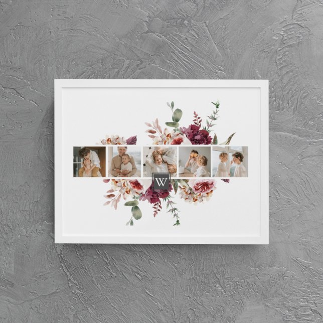 Trendy Collage Family Foto Farbige Blume Geschenk Leinwanddruck (Von Creator hochgeladen)