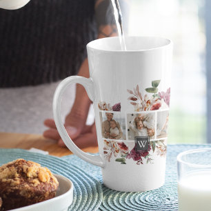 Trendy Collage Family Foto Farbige Blume Geschenk Milchtasse