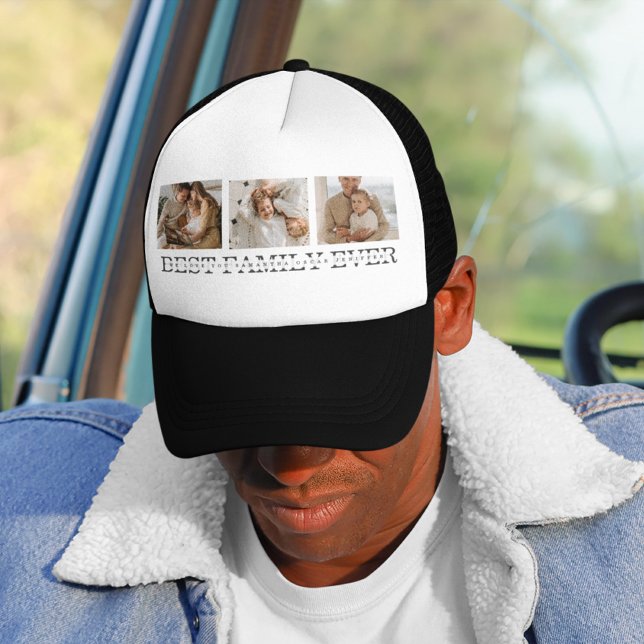 Trendy Collage Foto & Beste Familie je Bestes Gesc Truckerkappe (Von Creator hochgeladen)