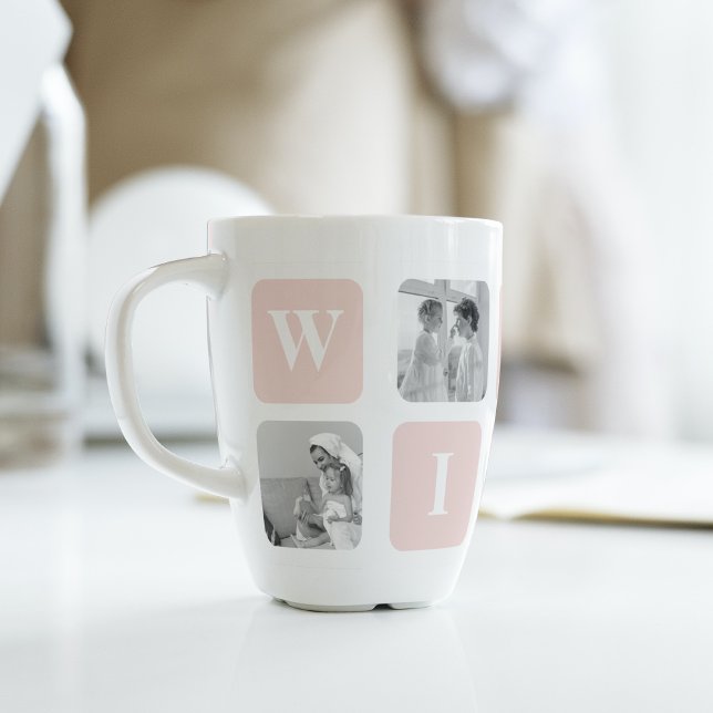 Trendy Collage Foto & Pastel Pink Bestes Mommy-Ges Milchtasse (Von Creator hochgeladen)