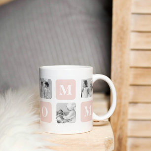 Trendy Collage Foto & Pastel Pink Bestes Mommy-Ges Tasse