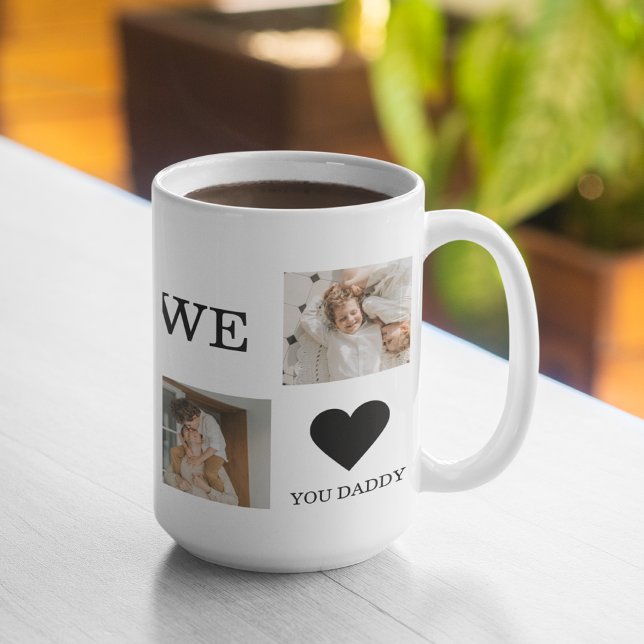 Trendy Collage Foto & Wir Liebe Sie Daddy Geschenk Kaffeetasse (Von Creator hochgeladen)