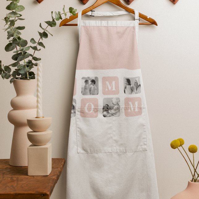 Trendy Collage Photo & Pastel Pink Best Mommy Gift Schürze (Von Creator hochgeladen)