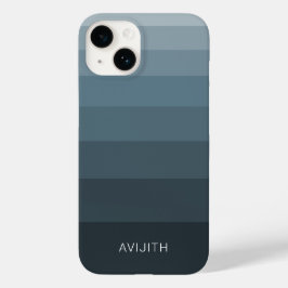 Trendy Color Blocks Blue Gray anpassbare Zeichen Case-Mate iPhone 14 Hülle