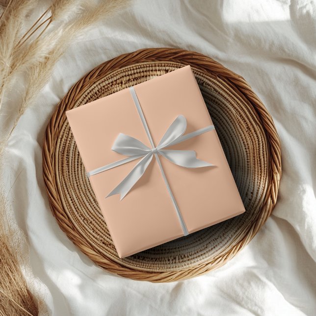 Trendy Color Peach Fuzz Solid Color | elegant Geschenkpapier (Von Creator hochgeladen)