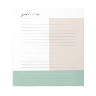 Trendy Colorblock Green Lined Notizblock