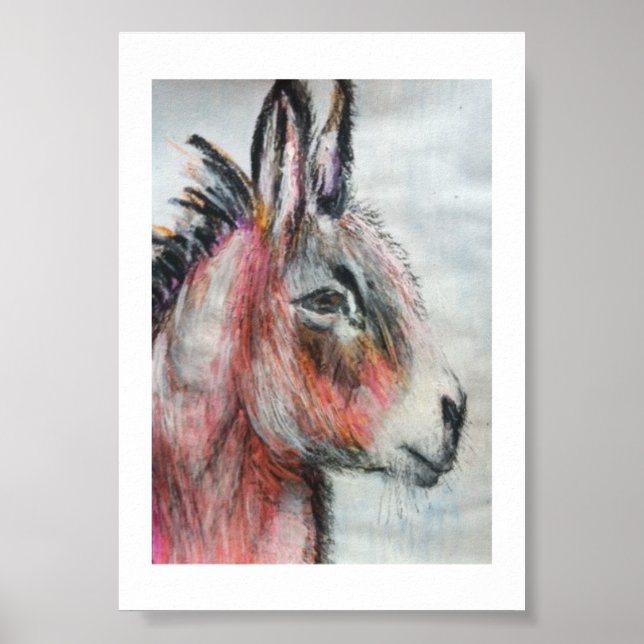 Trendy Colorful Donkey Poster (Vorne)