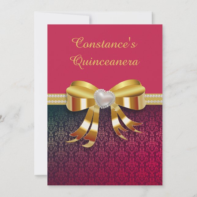 Trendy Colorful Muster Quinceanera Einladung (Rückseite)