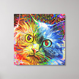 Trendy Colorful Tabby Cat Leinwanddruck