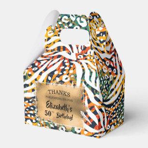 Trendy Colorful Zebra Animal Print Geschenkschachtel