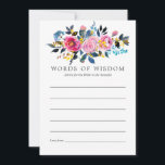 Trendy Colorways Frische Pasta machen Hinweiskarte<br><div class="desc">Rose mit Navy und Weiß-Thema und Blumenzauber-Brautparty-Ratschläge für zukünftige Bräunungskarten mit Goldakzenten,  Rosa und Pflaume.</div>