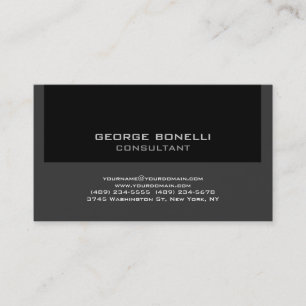 Trendy Contemporary Black Gray Business Card Visitenkarte