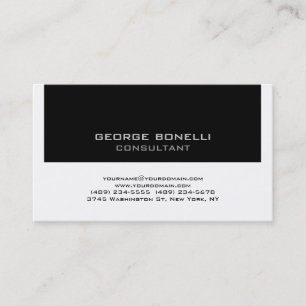 Trendy Contemporary Black & White Business Card Visitenkarte