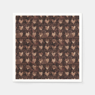 Trendy Contemporary Heart Pattern Christmas Party Serviette