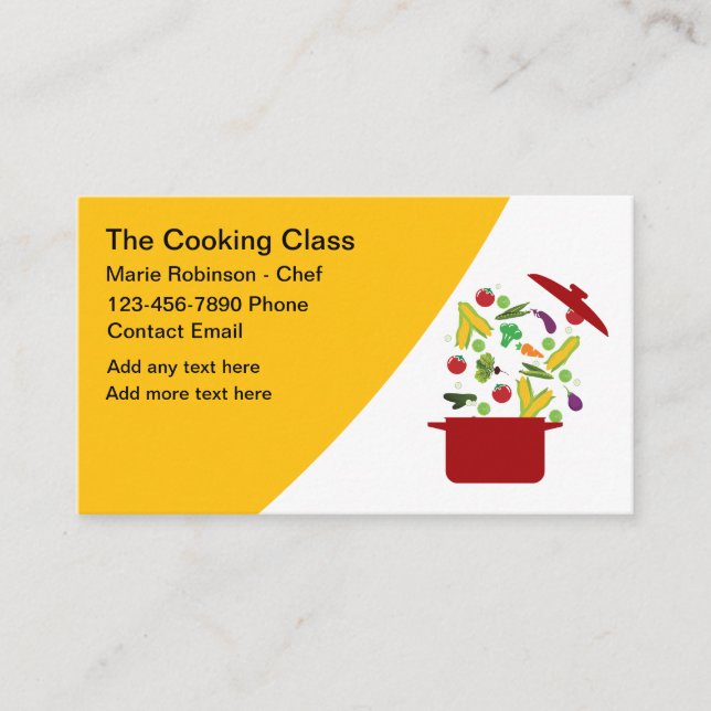 Trendy Cooking Class Koch Business Cards. Visitenkarte (Vorderseite)