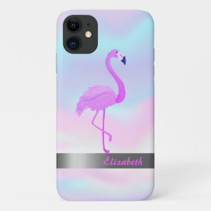 Trendy Cool Flamingo Holographic - Personalisiert Case-Mate iPhone Hülle