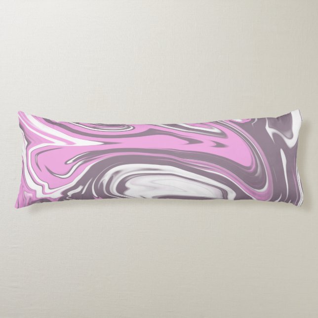Trendy Cool Funky Pink Gray White Marble Seitenschläferkissen (Vorderseite)