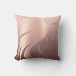 Trendy Cool Girl Face Silhouette Kissen