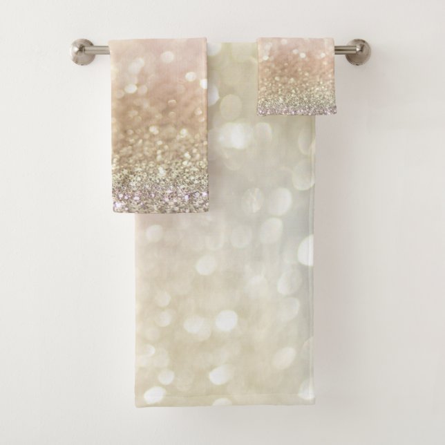 Trendy Cool Glitzer Bokeh Badhandtuch Set (Insitu)
