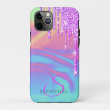 Trendy Cool Glitzer Tropfens Ombre Holographic