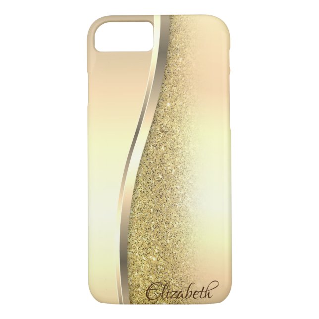 Trendy Cool Gold Glitzer - Personalisiert Case-Mate iPhone Hülle (Rückseite)