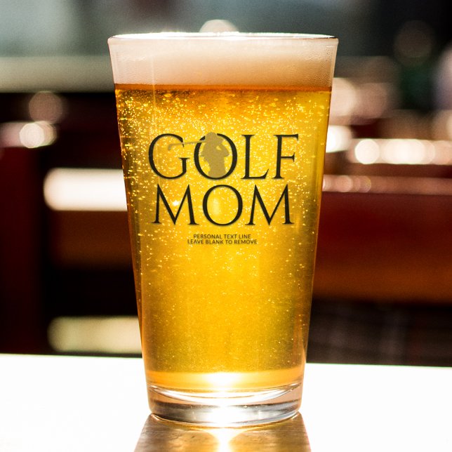 Trendy Cool "GOLF MAMA" Gold Pint Glas (Von Creator hochgeladen)