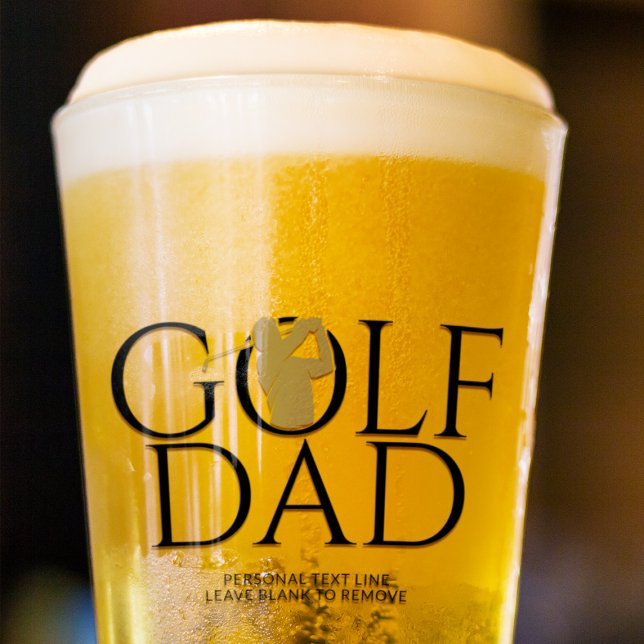 Trendy Cool "GOLF VATER" Gold Pint Glas (Von Creator hochgeladen)