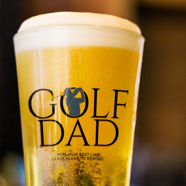 Trendy Cool "GOLF VATER" Navy Blue Pint Glas (Von Creator hochgeladen)