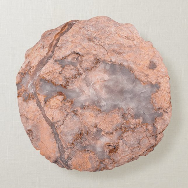 Trendy Cool Marble Stone Texture Rundes Kissen (Rückseite)