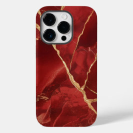 Trendy Cool Red Marble Case-Mate iPhone 14 Pro Hülle