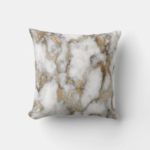 Trendy Cool White Gold Marmor Stone Textur Kissen