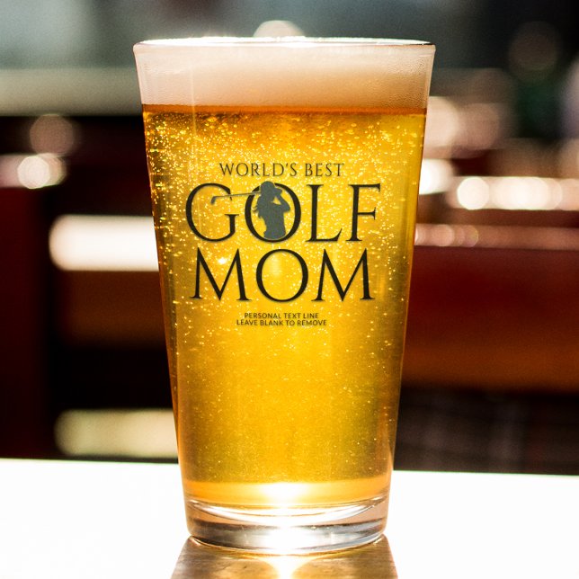 Trendy Cool "WORLD'S BEST GOLF MAMA" Green Pint Glas (Von Creator hochgeladen)