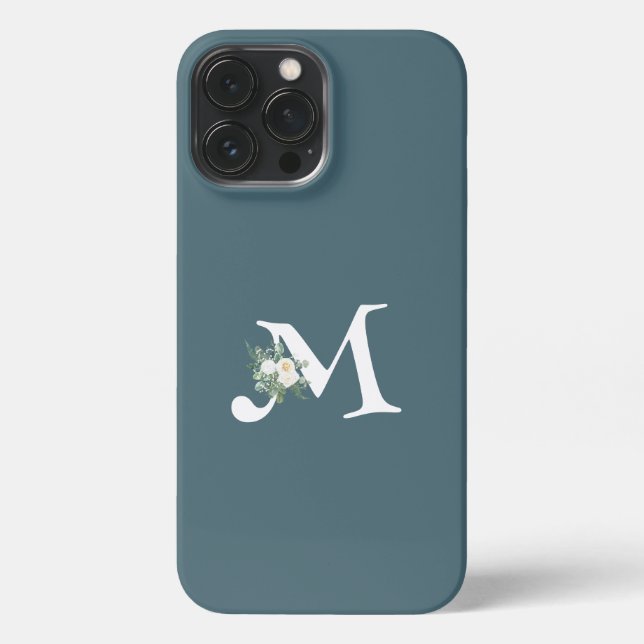 Trendy Coole Schrift mit Blumenblau iPhone 13 Pro Max Hülle (Rückseite)