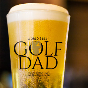 Trendy Cooler "BEST GOLF VATER DER WELT" Gold Pint Glas