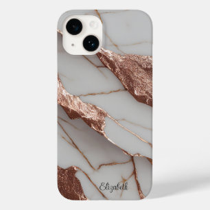 Trendy Copper Glitzer Marmor Case-Mate iPhone 14 Hülle