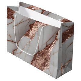 Trendy Copper Glitzer Marmor Große Geschenktüte