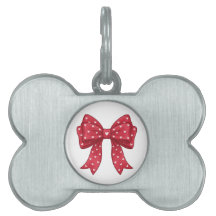 Trendy Coquette Red Ribbon Bow with White Hearts