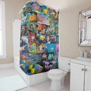 Trendy Coral Reef Marine Life: Fische und Tiere Duschvorhang
