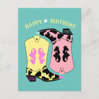 Trendy Cowgirl Western Boots Ranch Cowboy Birthday