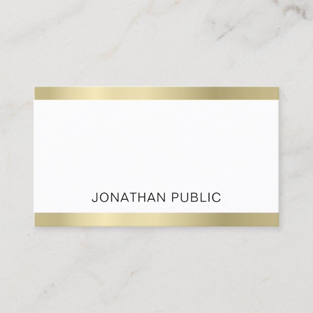 Trendy Creative Modern Simple Schlicht Gold Look L Visitenkarte (Vorderseite)