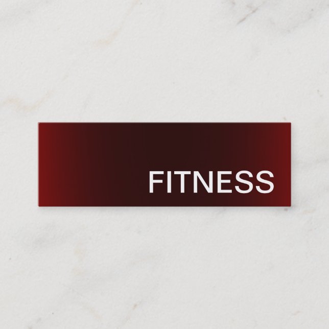 Trendy Creative Red Fitness Sport Business Card Mini Visitenkarte (Vorderseite)